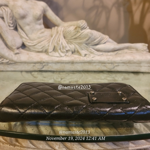 L.A.M.B. Gwen Stefani Leather Quilted Wallet Luxury Designer Vintage Celeb #62 - Picture 6 of 13